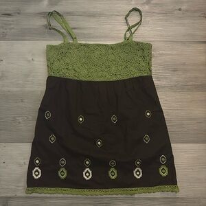 Cute baby doll sleeveless green top